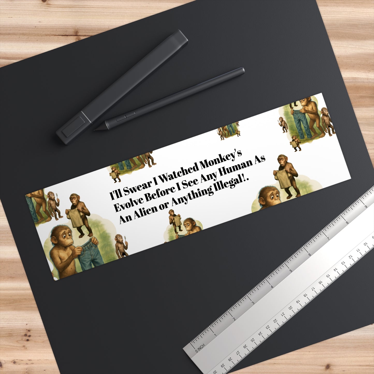 Funny Evolution — 'I’ll Swear I Watched Monkey's Evolve... Bumper Sticker