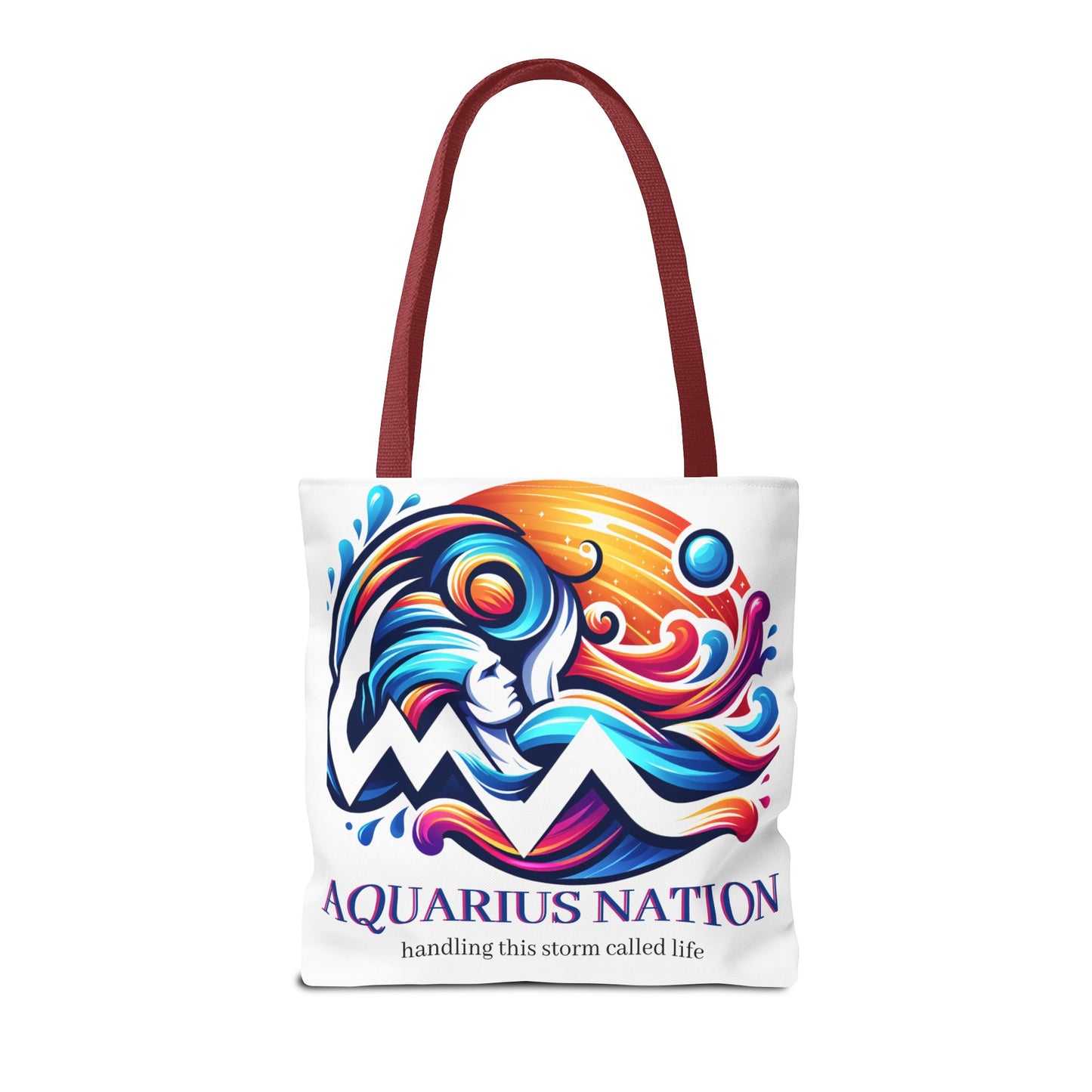Aquarius Nation Canvas bag* Red with alternate colored straps