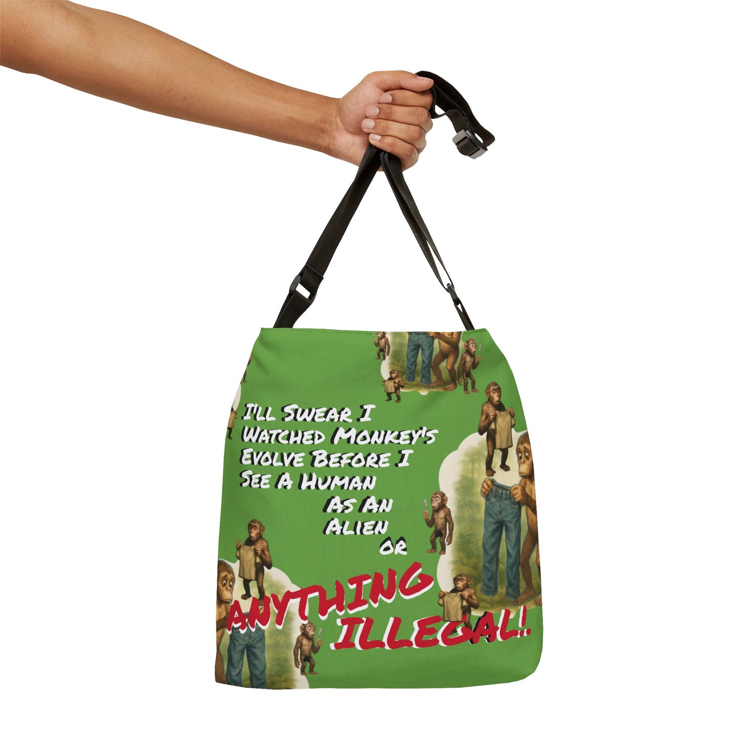 Funny Evolution — 'I’ll Swear I Watched Monkey's Evolve... Canvas Tote