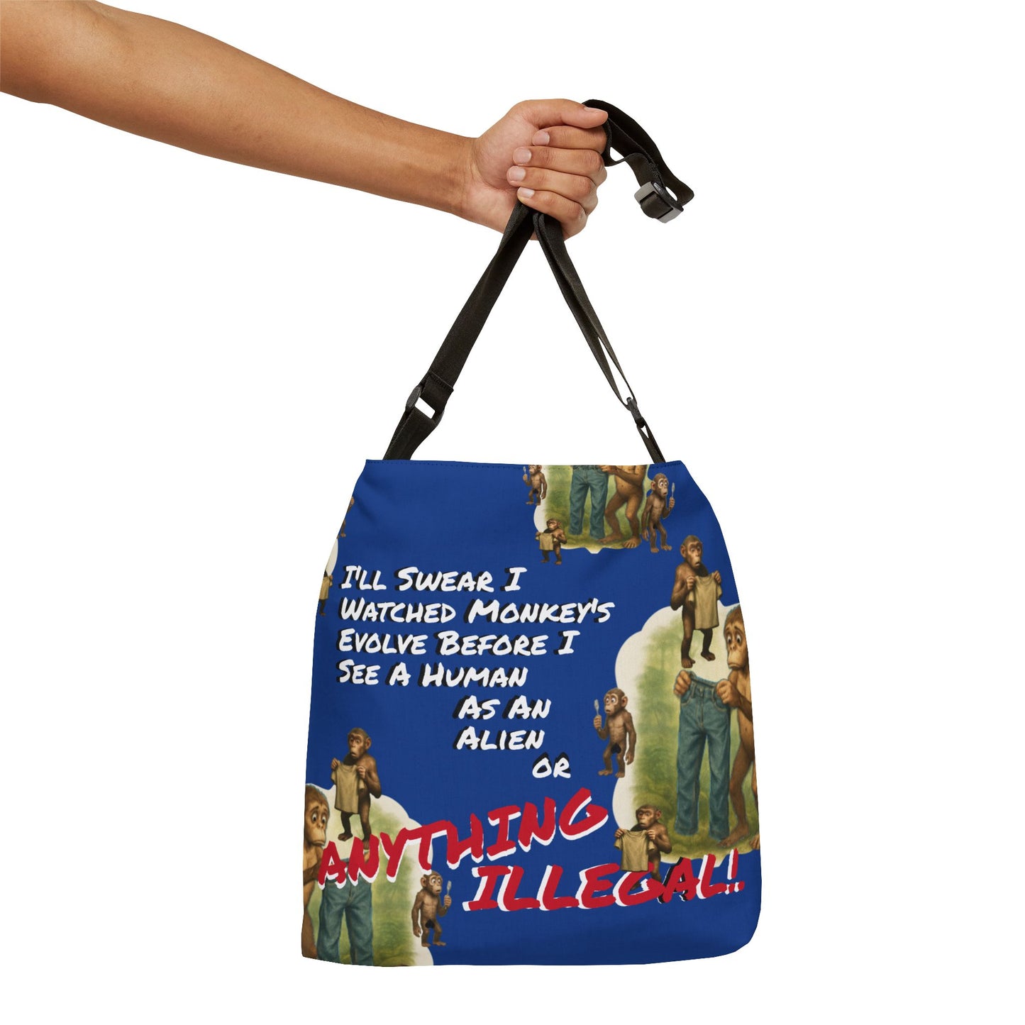 Funny Evolution — 'I’ll Swear I Watched Monkey's Evolve... Canvas Tote