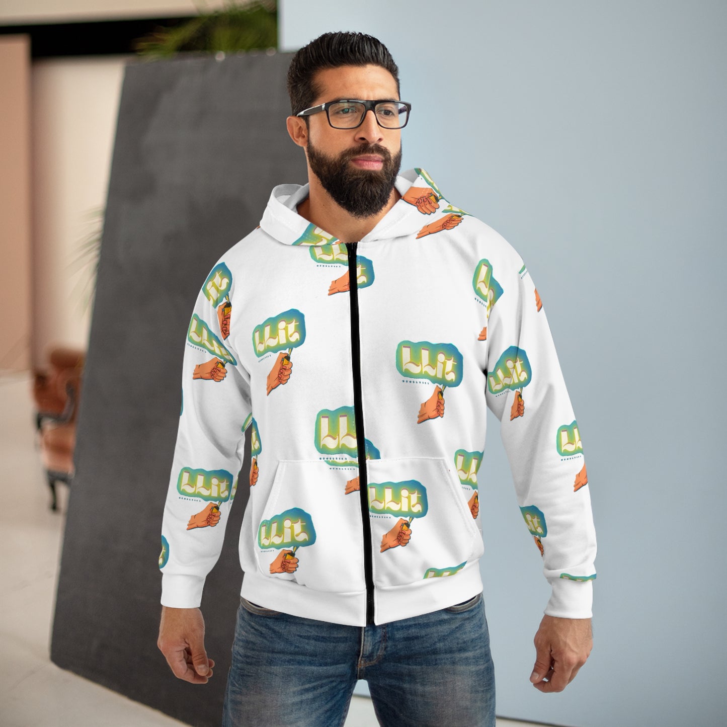 LLIT LOGO Trendy Unisex Full Zip Hoodie