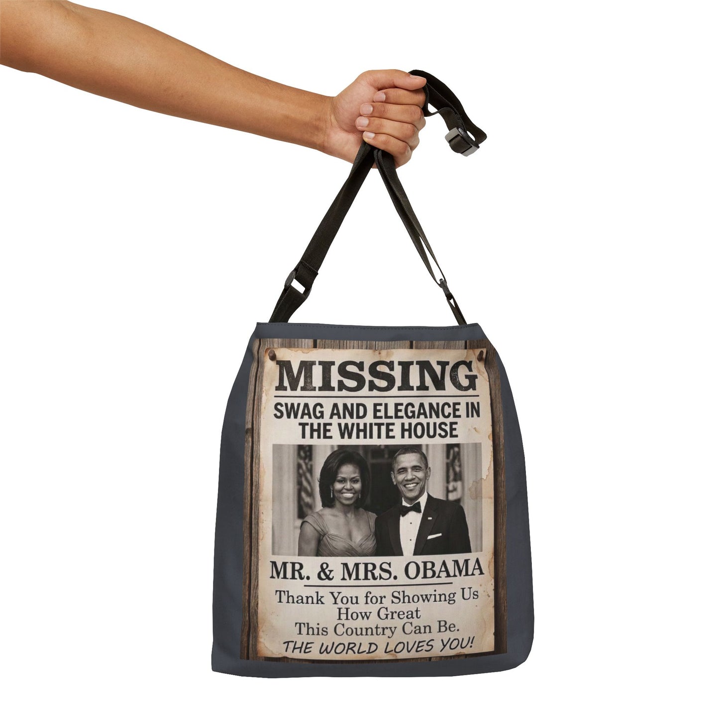 SWAG 'n ELEGANCE Canvas Tote Bag — Adjustable All-Over Print Tote