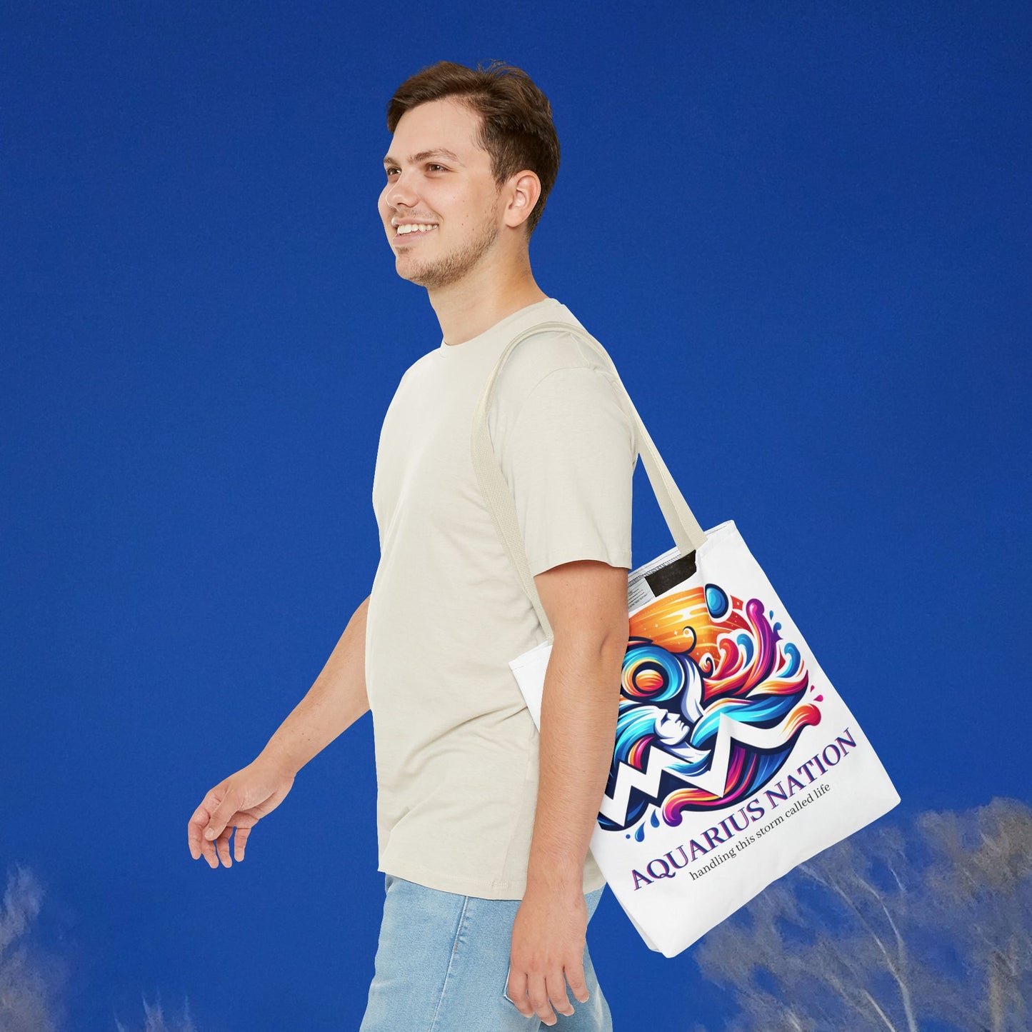 Aquarius Nation Canvas bag* Turquoise with alternate colored straps