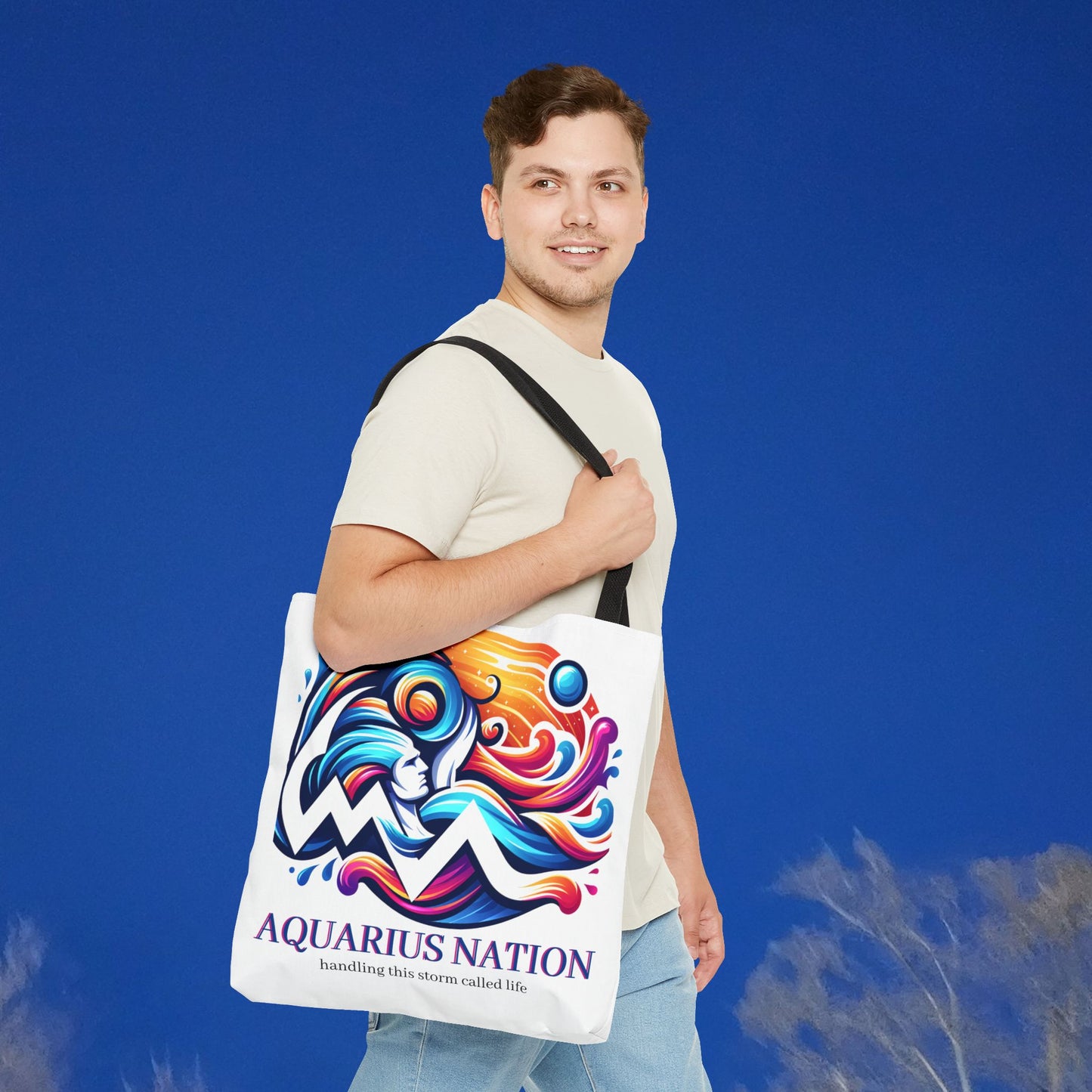 Aquarius Nation Canvas bag* Red with alternate colored straps