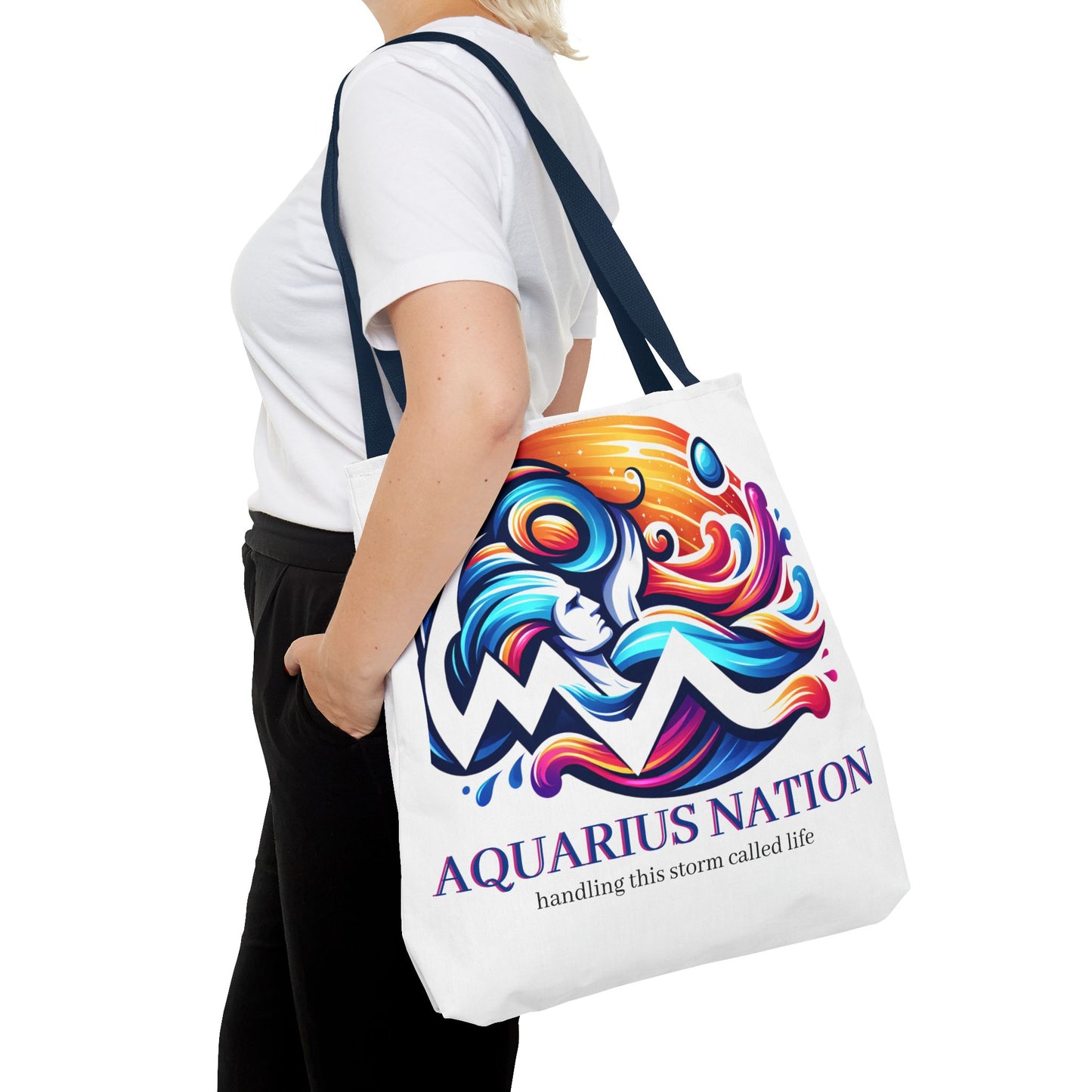 Aquarius Nation Canvas bag* Turquoise with alternate colored straps