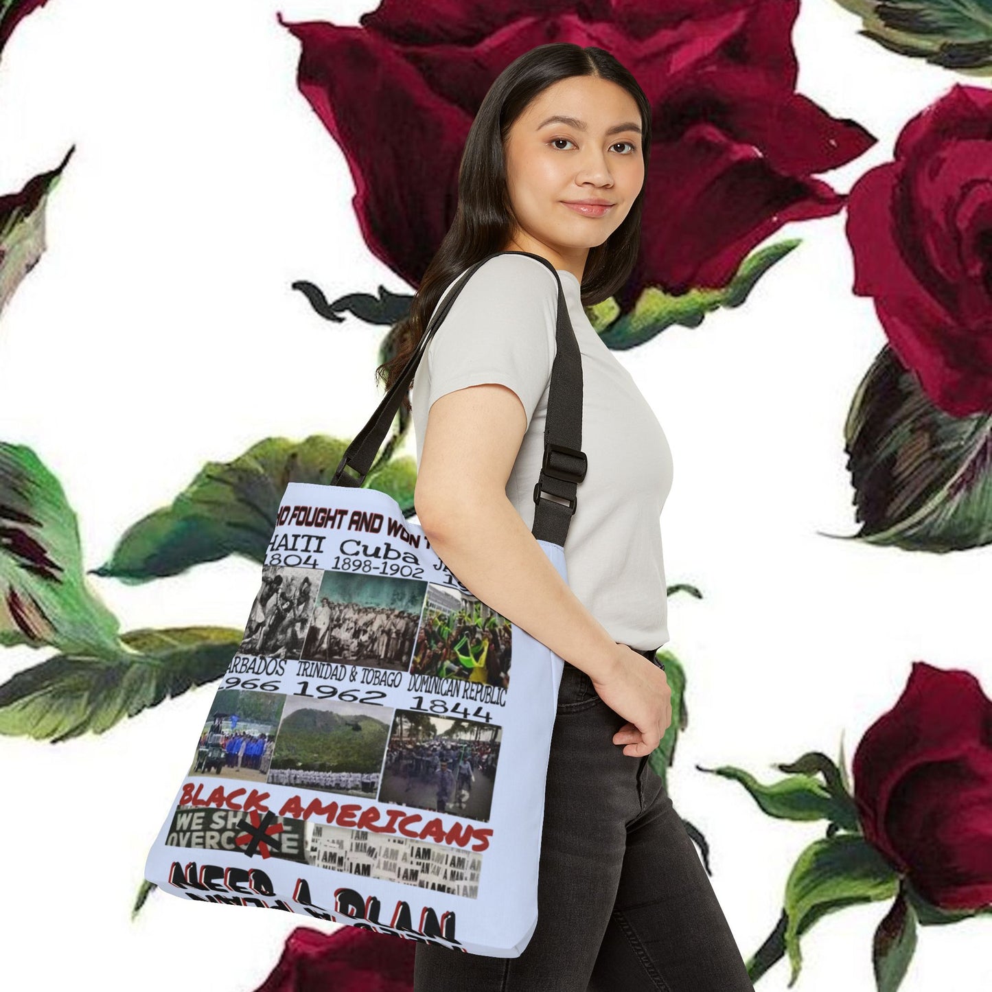 Plan Canvas Tote Bag — Adjustable All-Over Print Tote
