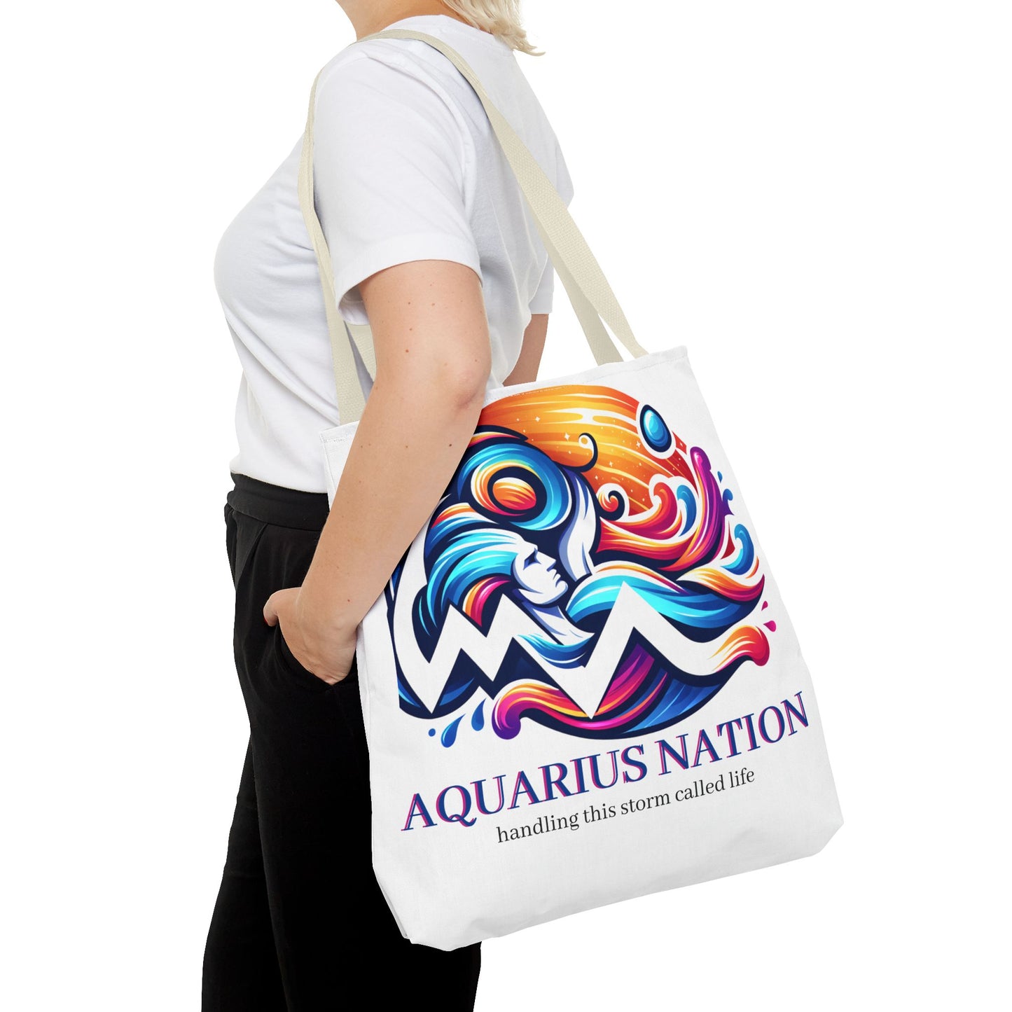 Aquarius Nation Canvas bag* Red with alternate colored straps