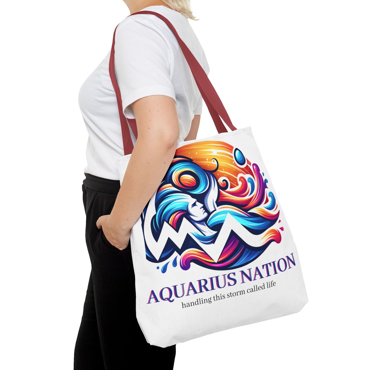 Aquarius Nation Canvas bag* Red with alternate colored straps